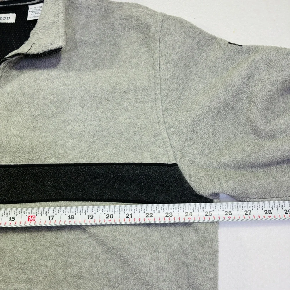 IZOD Performance Mens XL Fleece Quarter Zip Pullover Gray Black Stripe Mock Neck